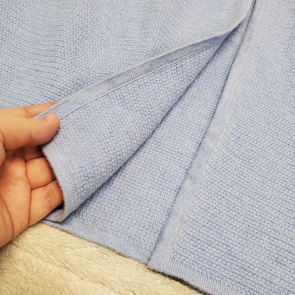 Talbots Blue Weave Knit Open‎ Drape Long Cardigan Medium Staple Classic Casual